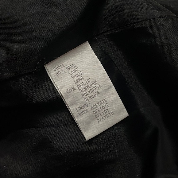 Vintage 90’s Y2K Women’s Long Coat 🧥 Black/Dark Grey Wool Blend EUC - Picture 9 of 10